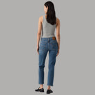LEVI'S Jeans dritti da donna Wedgie fit dritti in denim blu con tasche posteriori visibili