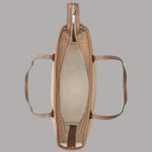 Borsa shopper Liu Jo tote media in tessuto jacquard beige con dettagli in pelle