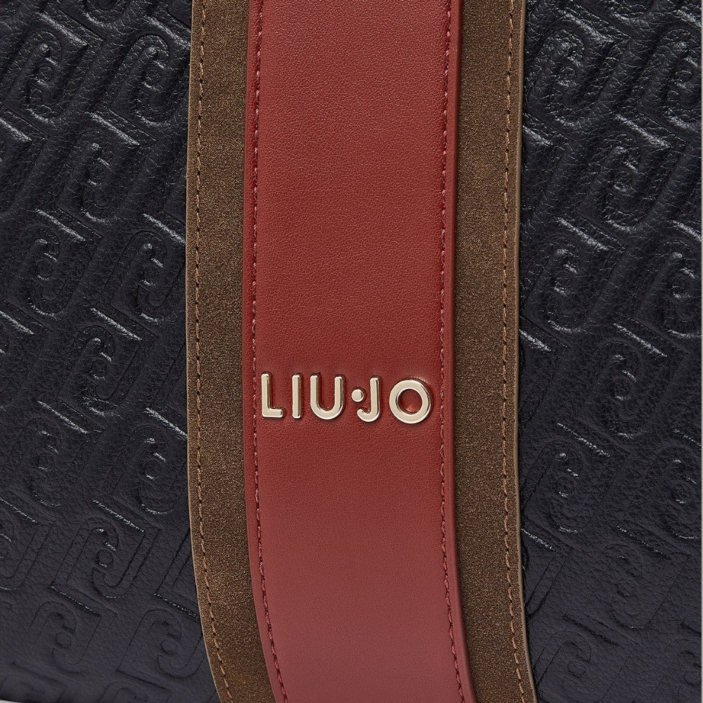 Borsa tote media Liu Jo rossa con dettagli in rilievo e logo embossed
