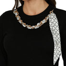 Relish pullover nero con catena foulard ISOTTA RDA2502054018 Maglieria Relish