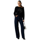 Guess maglione nero con logo borchie SYLVIE W5BR42Z26I2JBLK Guess