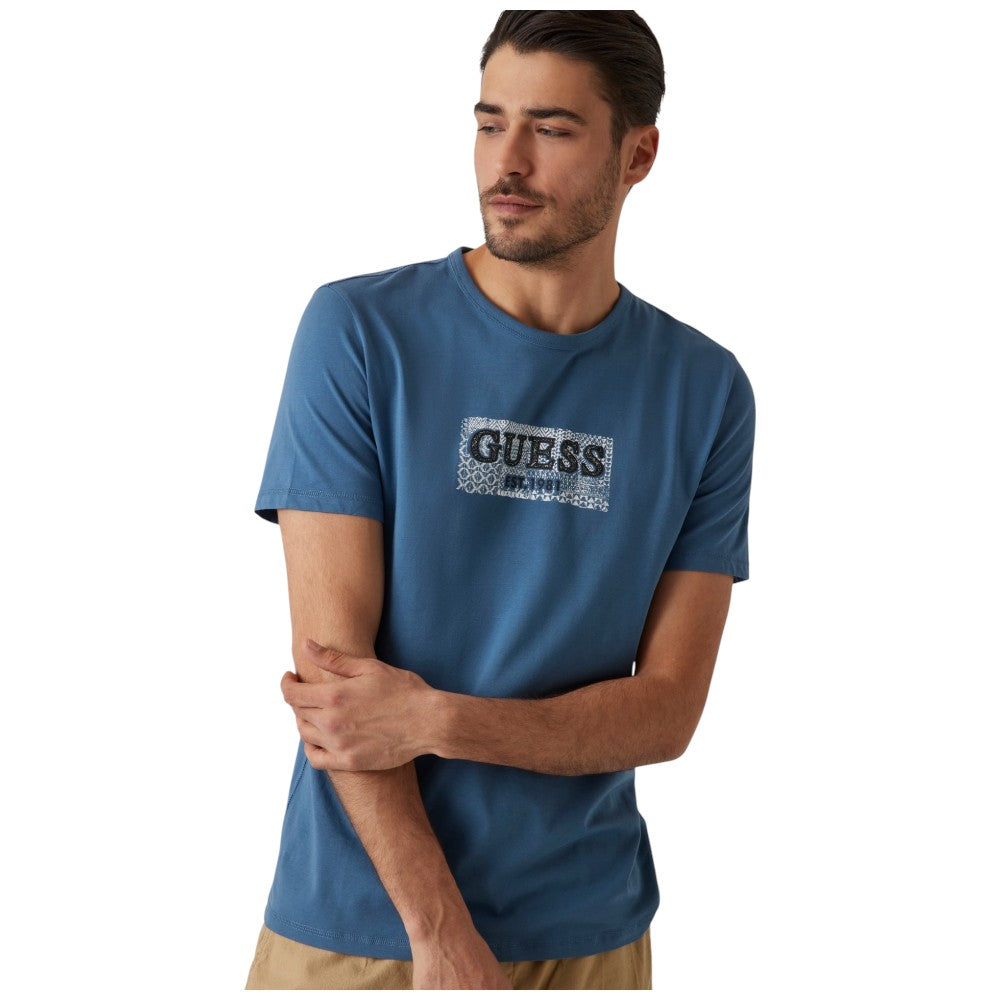 Guess t-shirt petrolio logo box M5GI19 J1314 A73H T-shirt Guess