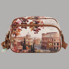 YNot Yes Bag grande con stampa città e dettagli in marrone