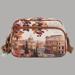 YNot Yes Bag grande con stampa città e dettagli in marrone