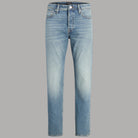 Jeans relaxed fit uomo Jack & Jones Chris SQ 733 J12300817 in light blue denim con coulisse e dettagli di cuciture visibili