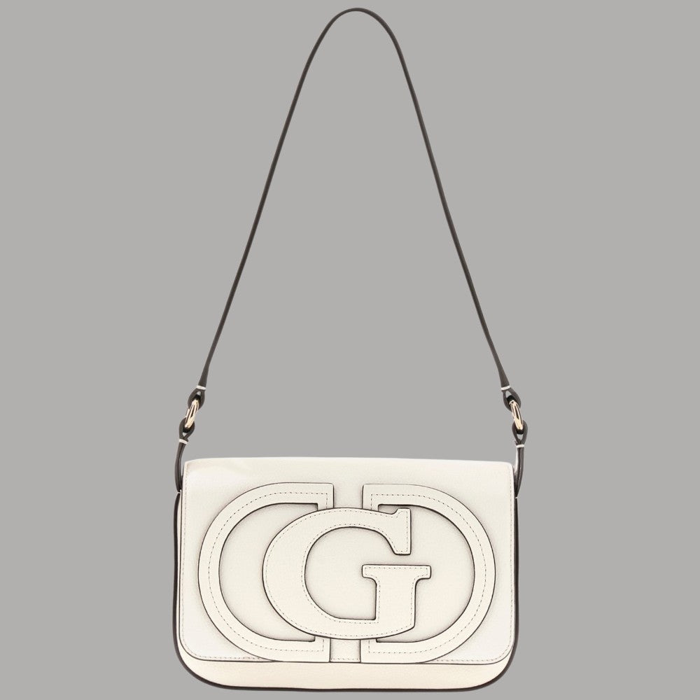 Borsa a spalla Guess nera con patta e tracolla a catena