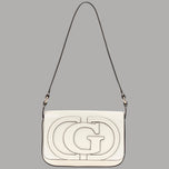 Borsa a spalla Guess nera con patta e tracolla a catena