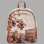 Zaino YNot Yes Bag con stampa di Roma, fiori e scritte