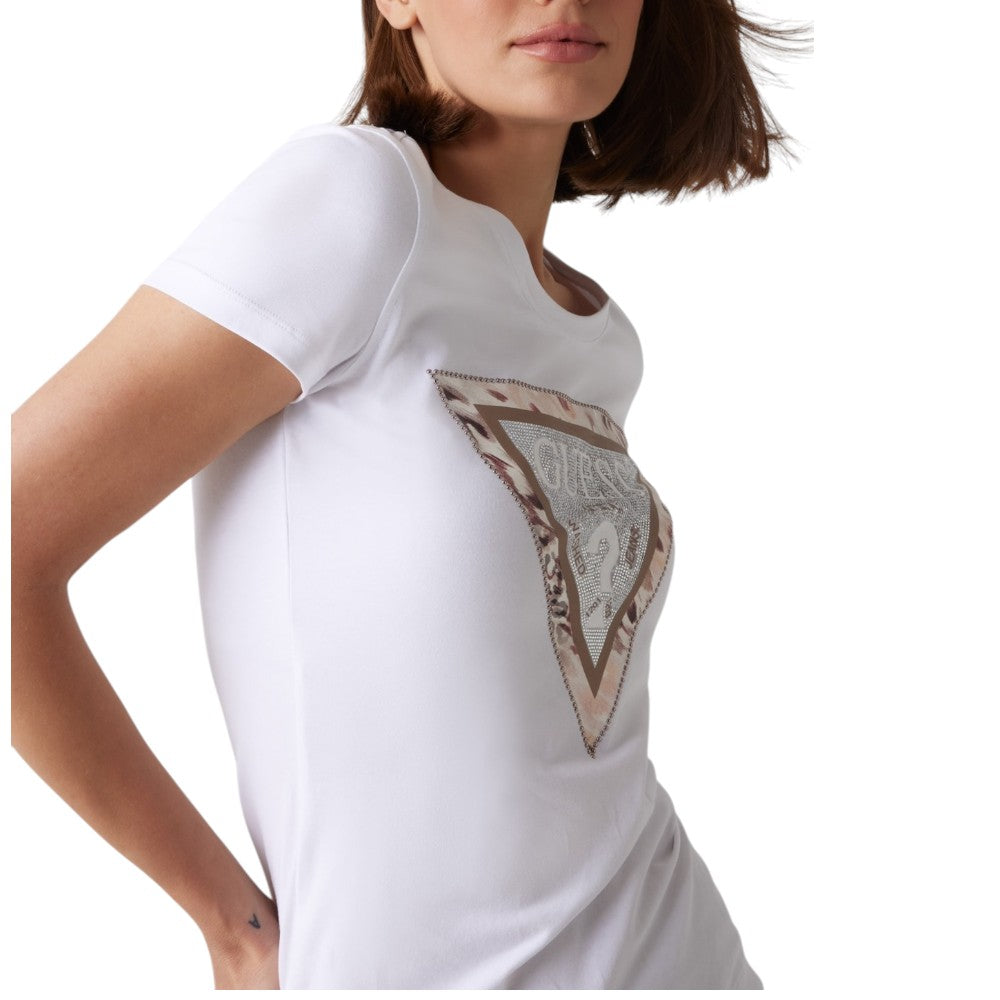 Guess t-shirt bianca Cheeta W5RI22 J1314 G011 T-shirt Guess