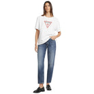 Guess Jeans t-shirt bianca boxy fit tringolo grande W4YI73 K8HM0 G011 T-shirt Guess Jeans