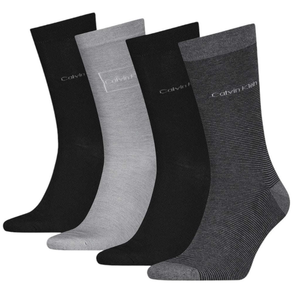 Calvin Klein pack 4 paia di calzini neri/grigio 701229430001801 Calzini Calvin Klein