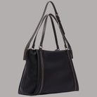  Liu Jo tote bag effetto grana nero con dettagli logati marroni