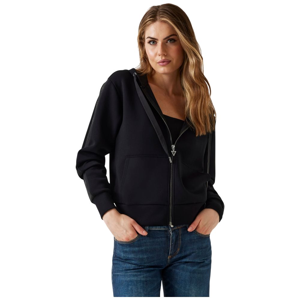 Guess felpa nera in scuba NEW HOODED W5YQ05 KBYE2 JBLK Felpe Guess