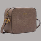 Borsa a tracolla Liu Jo beige con logo embossed e dettagli in oro