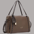 Borsa Liu Jo a spalla media effetto grana color marrone con dettagli logati