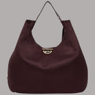 Borsa grande Liu Jo hobo con borchie in Bordeaux con dettagli dorati