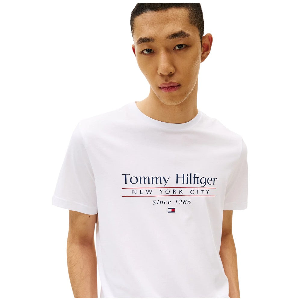 Tommy Hilfiger t-shirt bianca con stampa MW0MW38621YBR T-shirt Tommy Hilfiger
