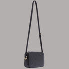 Borsa a tracolla Liu Jo nera con logo monogram grigio e dettagli dorati