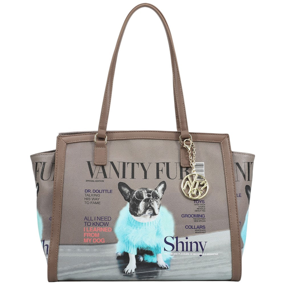 Ynot shopping bag linea Metro Chic stampa Vanity Dog MTC001F5 Borse YNot