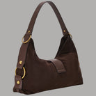 Borsa a spalla grande Guess Camden effetto suede