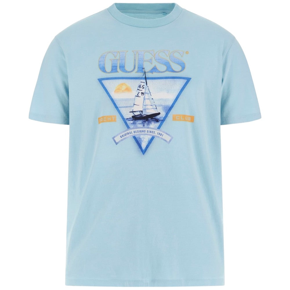 Guess t-shirt celeste Yatch M4GI40 K9RM1 - Prodotti di Classe