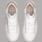 Sneakers Liu Jo Kiki 04 in pelle bianca con inserto laminato dorato e dettagli metallici