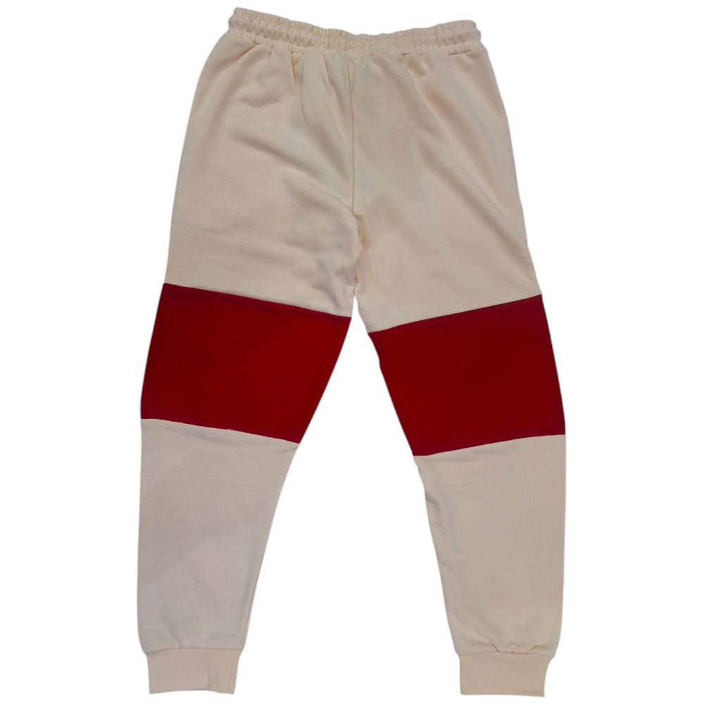 ICON pantalone tuta jogger crema con stampa IU9189P ICON