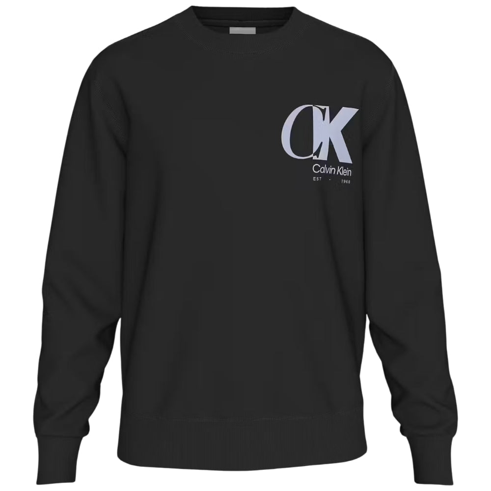Calvin Klein felpa nera logo sul petto LV04LD243GUB1 Felpe Calvin Klein