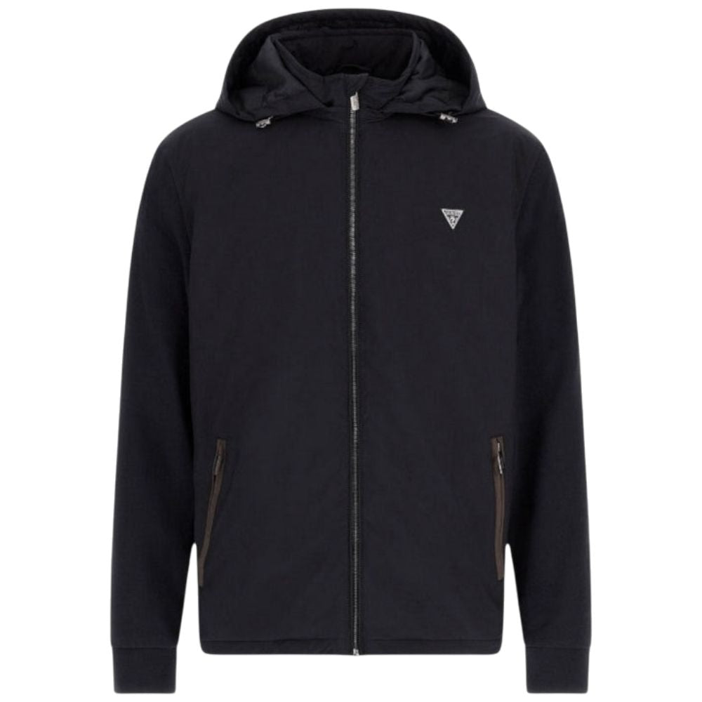 Guess giacca nera da uomo KNITTED WINDBREAKER M4YL27WEDJ0JBLK Giubbini Guess