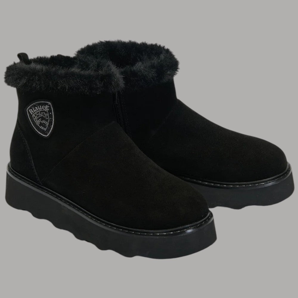 Stivaletto nero Blauer in scamosciato dal design classico