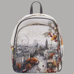 Zaino YNot Yes Bag con stampa panoramica di Londra e dettagli floreali