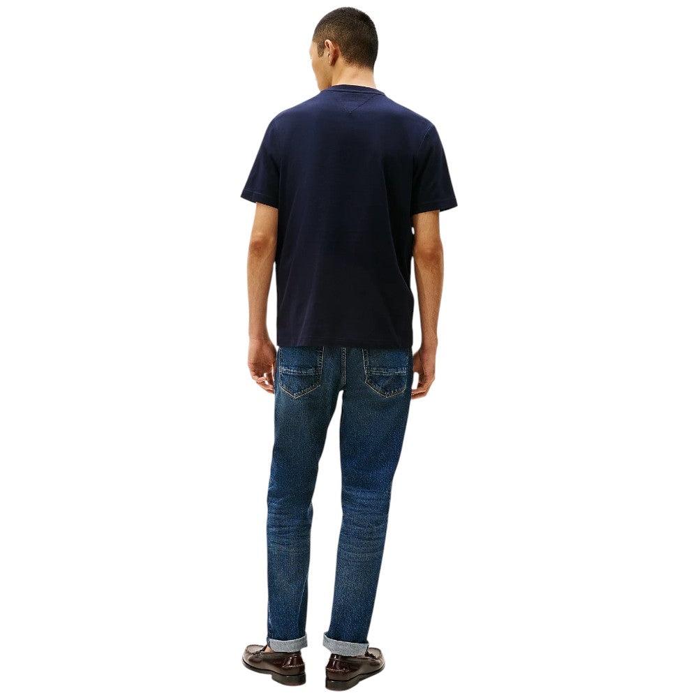 Tommy Hilfiger t-shirt blu con stampa centrale MW0MW38621DW5 T-shirt Tommy Hilfiger