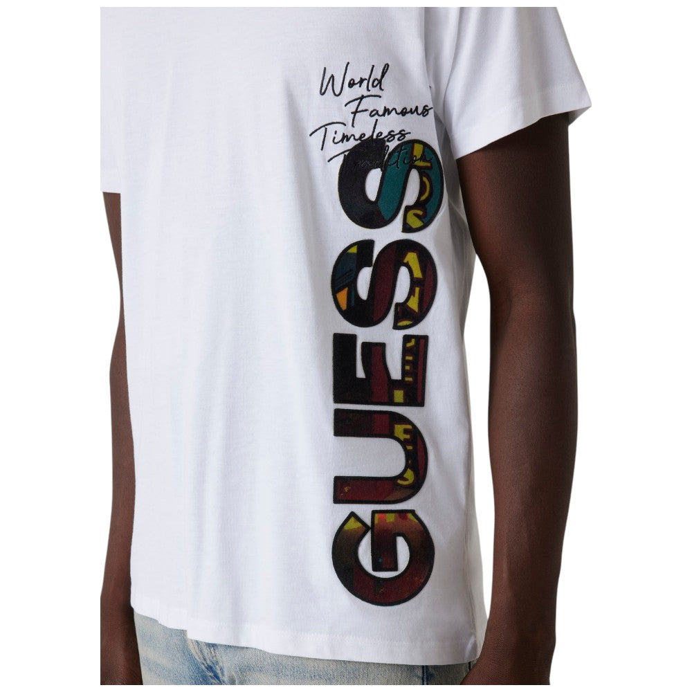 Guess t-shirt bianca logo vertical M5RI01 KCHA1 G011 T-shirt Guess