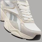 Scarpe donna running Reebok Charge Run 100264258 con tomaia bianca, dettagli in tessuto e suede, suola laterale nera