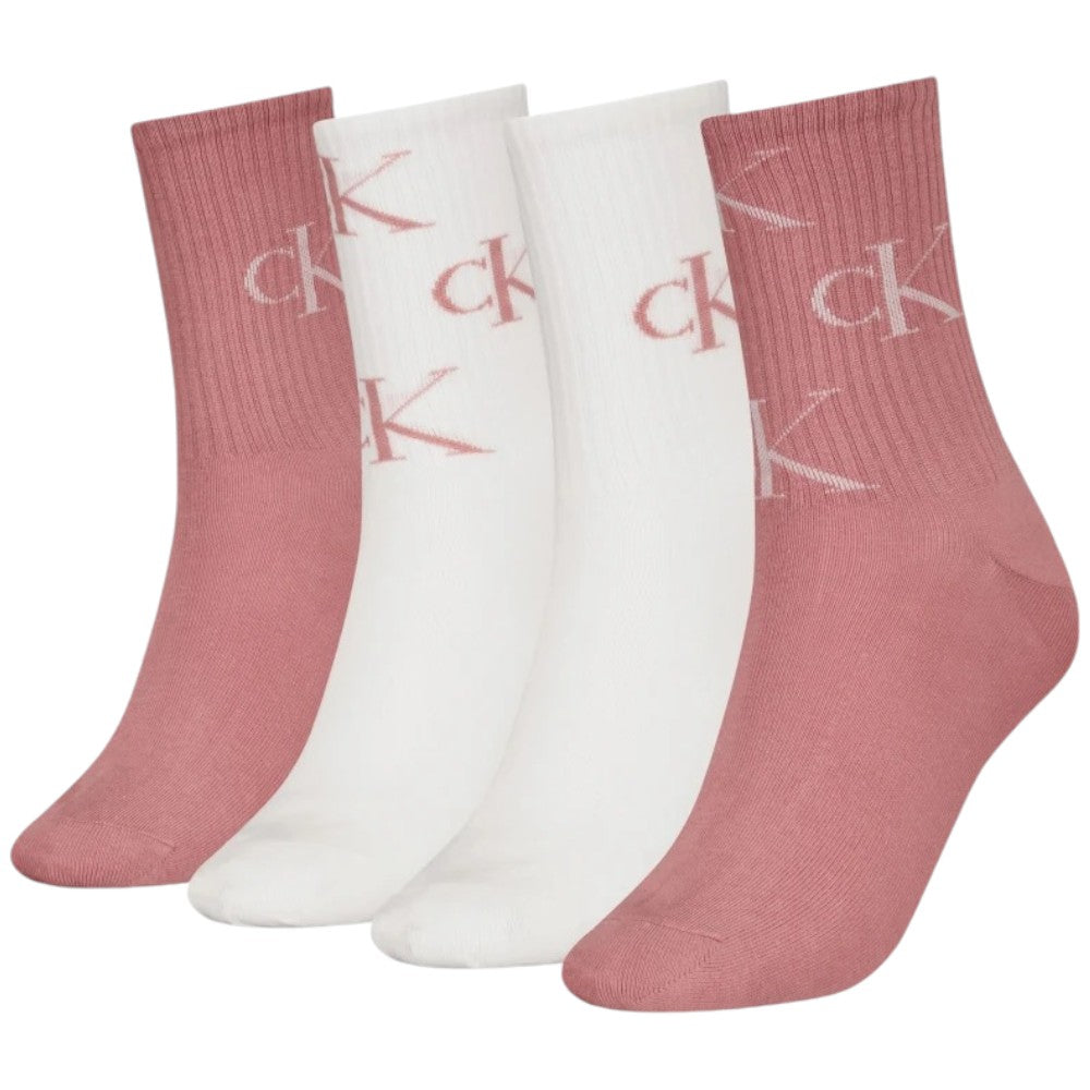 Calvin Klein Jeans pack 4 paia calzini donna rosa bianchi 701229463004801 Calzini Calvin Klein Jeans