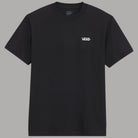 T-shirt Vans nera in cotone, logo Vans sul petto, vista frontale