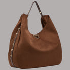Borsa grande Liu Jo hobo con borchie in marrone con dettagli metallici