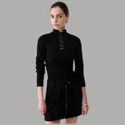 Maglia Liu Jo TF6082MS63L con stringa sul davanti nero senza fantasia