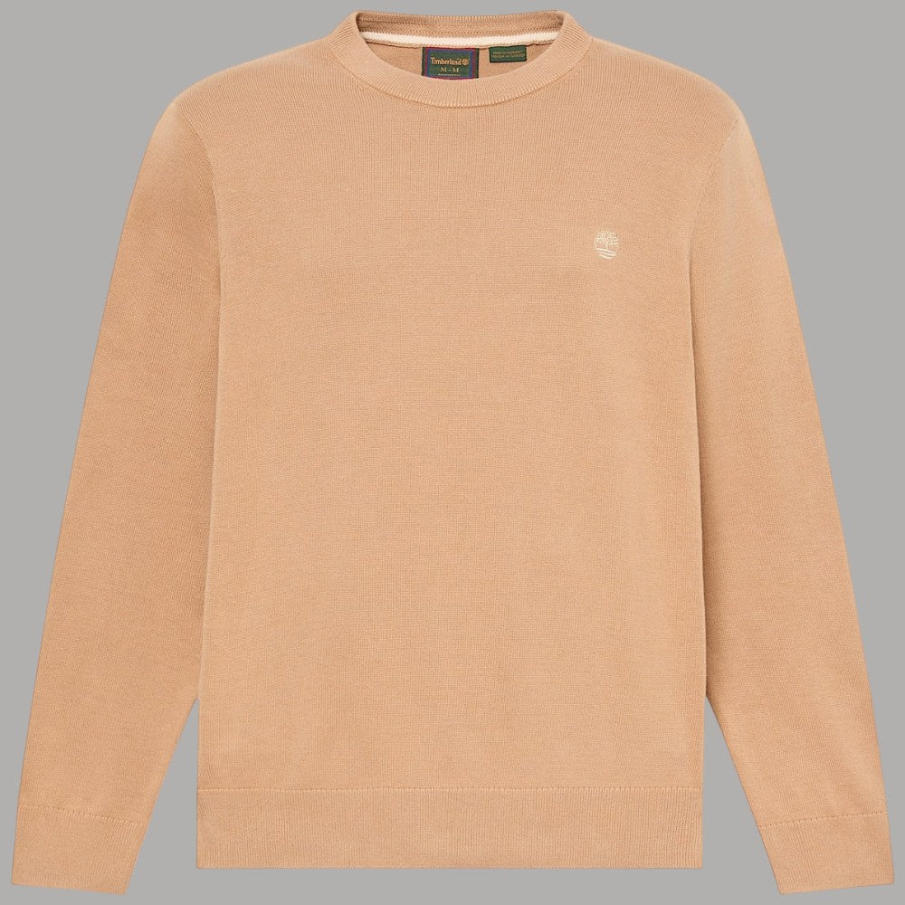Maglione Timberland beige girocollo, vista frontale distesa