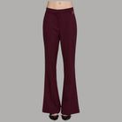 Pantalone Relish Iussis color vino, a vita alta con gamba svasata e tasche anteriori