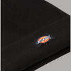 Berretto Dickies nero: toppa ovale con logo sul tessuto a coste