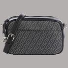 Borsa a tracolla Liu Jo Faiza in tessuto jacquard nero con dettagli in pelle