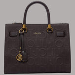 Borsa a mano Liu Jo Manhattan con motivo monogram inciso e doppio manico