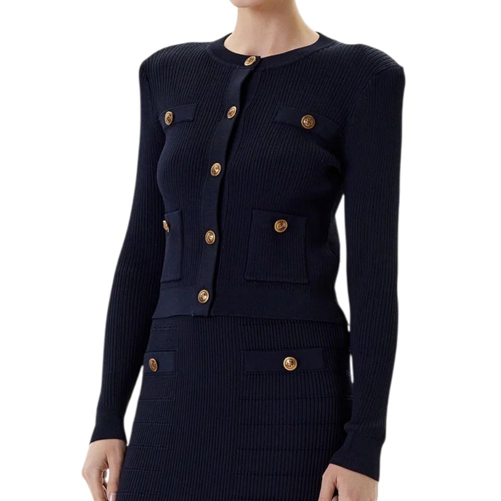 Guess cardigan blu maglia a costine EMMIE W5YR09Z0130G7V2 Maglieria Guess