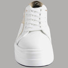 Sneakers YNot bianche con suola rialzata, lacci e logo sulla linguetta