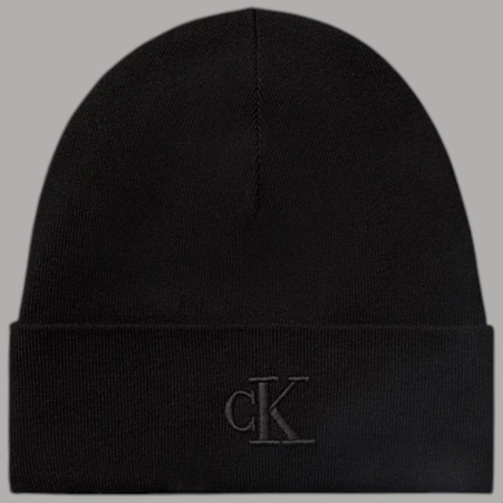 Berretto uomo Calvin Klein in maglia con logo CK