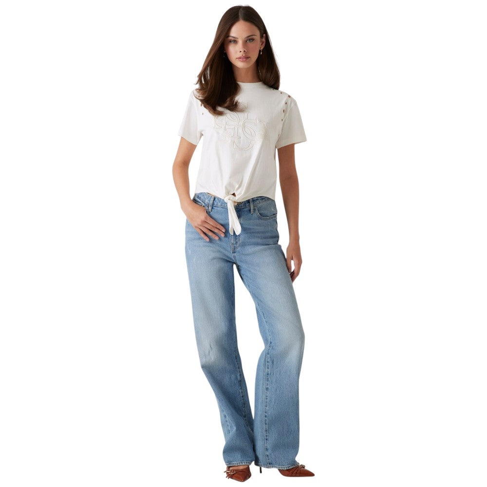 Guess t-shirt panna cropped Eyelet W5GI18 I3Z14 G012 T-shirt Guess