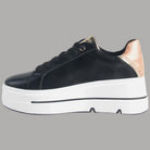 Sneakers YNot nere con suola rialzata e pannello laterale bronzo, lacci