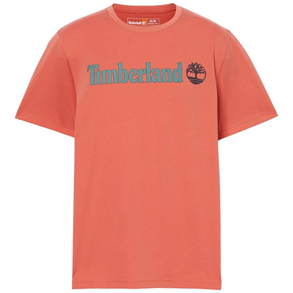 Timberland t-shirt arancione chiaro logo lineare TB0A5UPQEI4 T-shirt Timberland