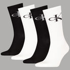 Calzini da uomo Calvin Klein bianchi e neri, 4 paia in scatola regalo
